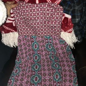 Strapless maxi multi color dress